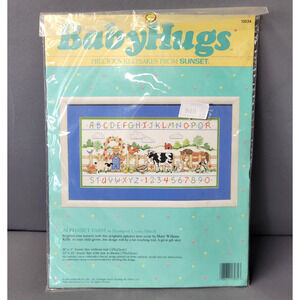 Vintage 1999 Sunset Dimensions Baby Hugs Alphabet Farm in Stamped # 13034 Sealed
